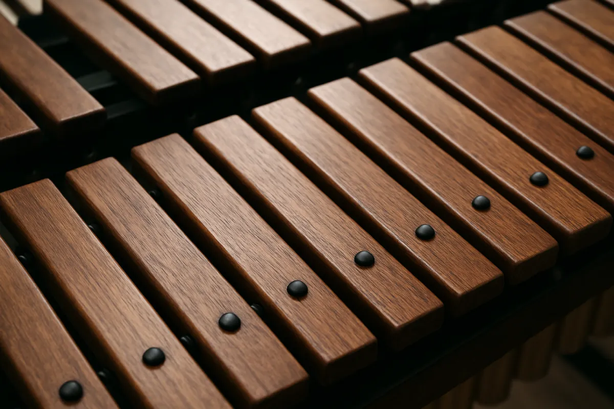A xylophone with mahagony keys